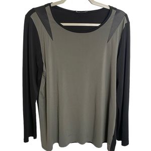 NOIR MATERNITY GREY AND BLACK LONG SLEEVE BLOUSE SIZE LARGE